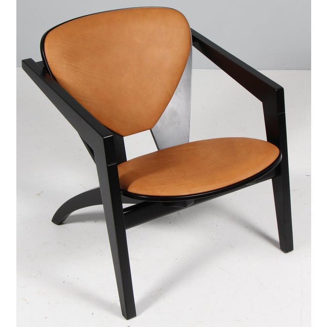 2000 - 2009 Butterfly Lounge Chairs in Black Beech and Full Grain Leather by Hans J. Wegner for Getama, 2000s For Sale - Image 5 of 6