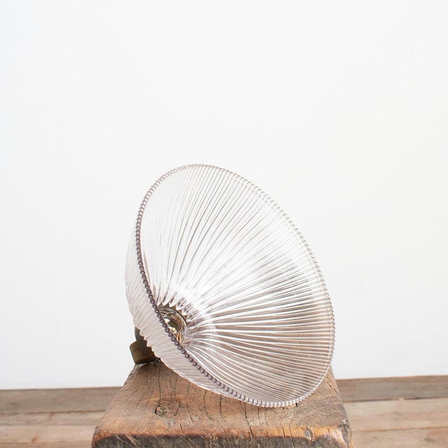 Gold Antique Reclaimed Glass Wall Light from Holophane, 1930s For Sale - Image 8 of 10