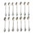 Vintage Sterling Silver and Turquoise Demitasse and Serving Spoons Set of 14, Brazil For Sale