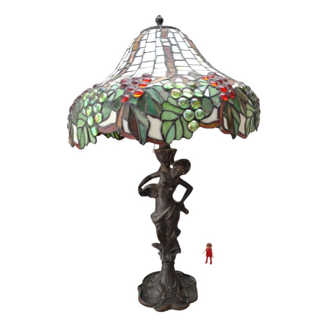 Vintage Art Nouveau Table Lamp, 1940s For Sale