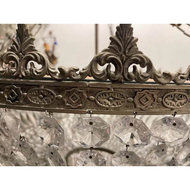 Large Crystal Chandelier, 1950s For Sale - Image 10 of 12