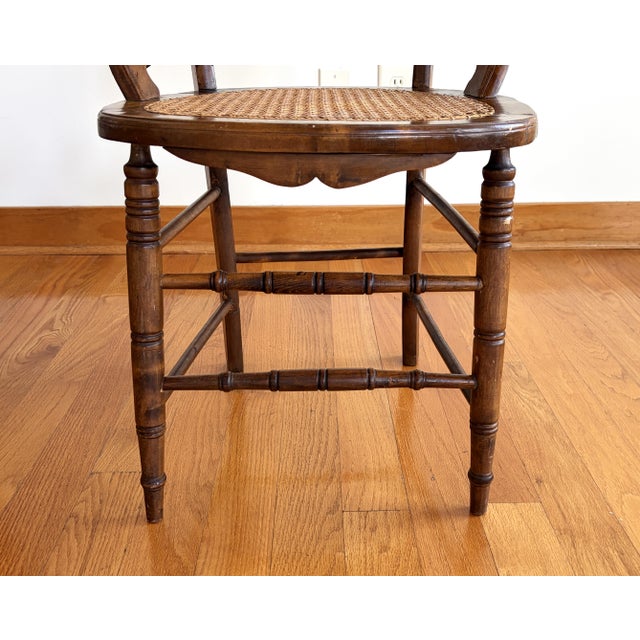 Brown Victorian Eastlake Cane Seat Chairs - A Pair For Sale - Image 8 of 14