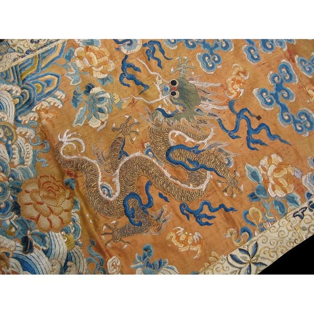Antique Chinese - Textile Small Scatter Size Silk Coral Rug, Country of Origin: China, Circa Date: 1850s. This exquisite...
