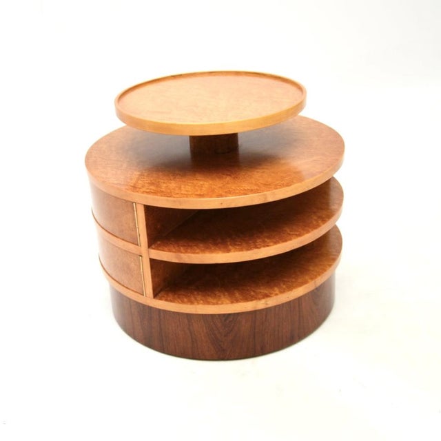 Mid-Century Modern Art Deco Birds Eye Maple Side Table, 1930s For Sale - Image 3 of 11