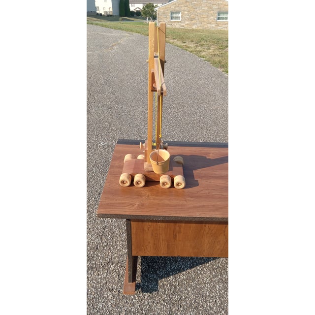 Vintage Handmade Wooden Toy Crane For Sale - Image 11 of 11