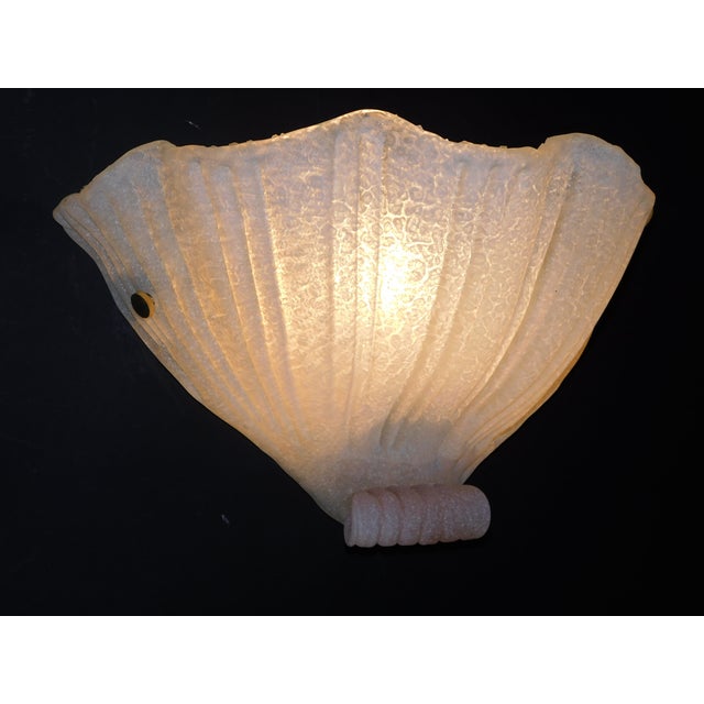Pink 1960s Murano Shell Sconce With Pink Curl, a Pair For Sale - Image 8 of 10