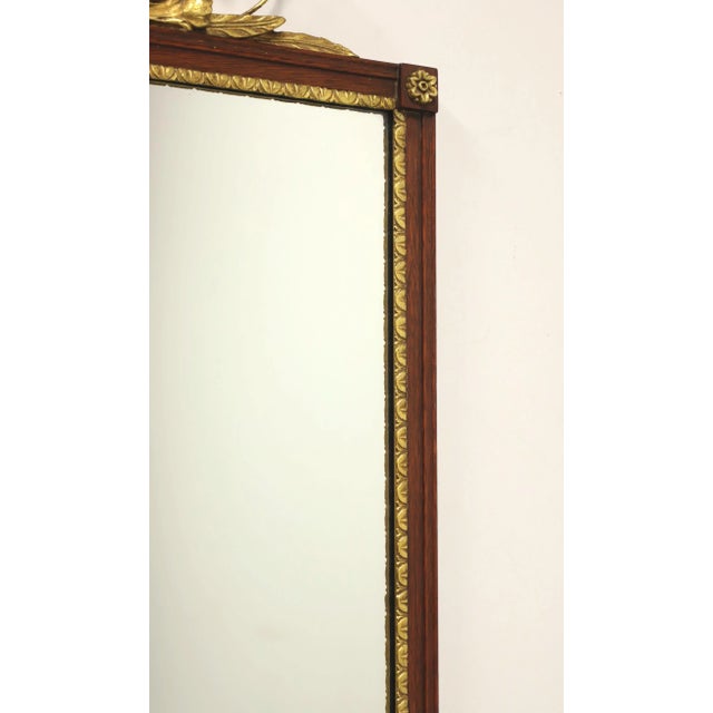 Vintage Mahogany Gilt Neoclassical Style Rectangular Wall Mirror For Sale - Image 4 of 9