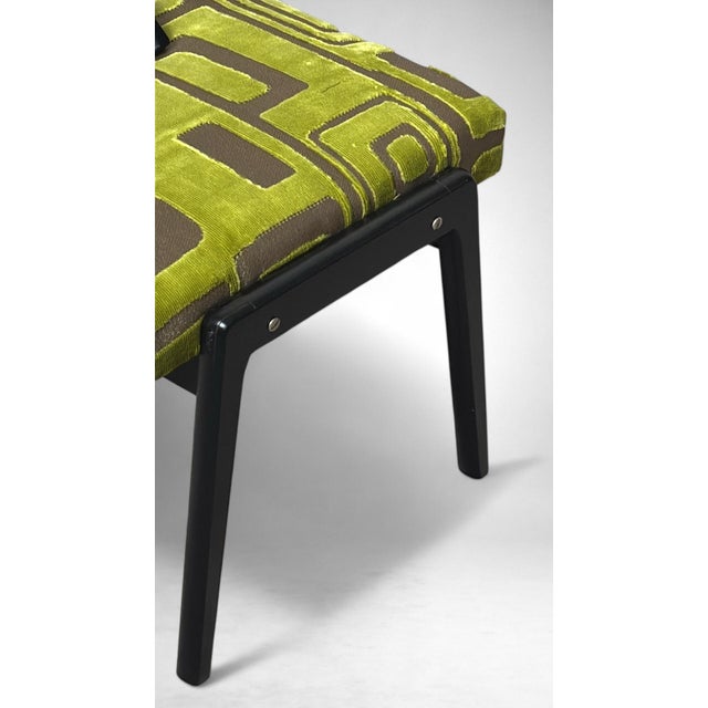 Mid 20th Century Paolo Buffa Style Pair of Wooden Benches Upholstered Designers Guild Fabric For Sale - Image 14 of 18