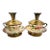 Vintage Franciscan Ware Desert Rose Set of 2 Brass Candle Holders Rare 6” T For Sale