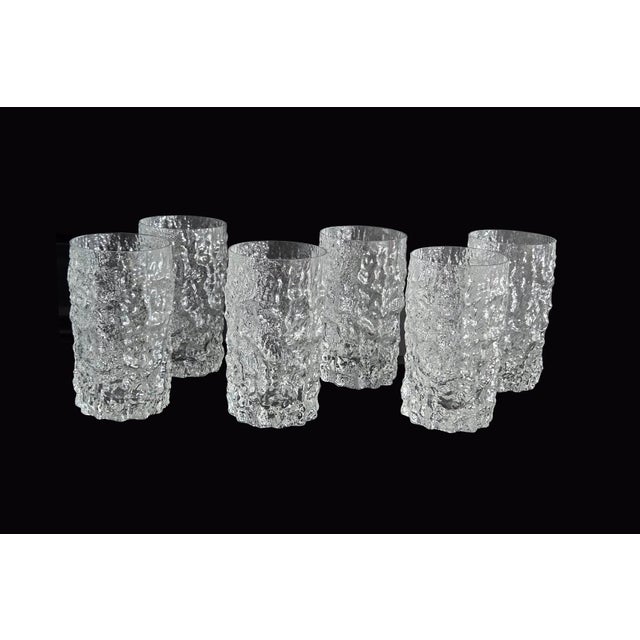 Vintage Whitefriars Glassworks Glacier/Bark Textured Highball Glasses Designed by Geoffrey Baxter, Set of 6 For Sale - Image 12 of 13