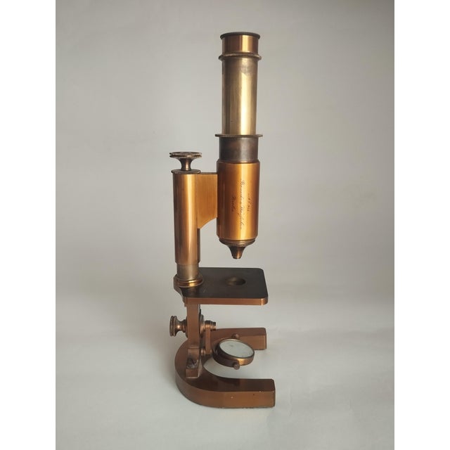 Antique No 975 Microscope in Brass from Beneche & Wasserlein, Berlin, 1850s For Sale - Image 14 of 14