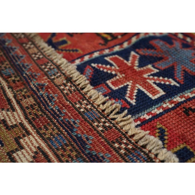Blue Antique Kazak Rug 3'10'' x 9'5'' For Sale - Image 8 of 8