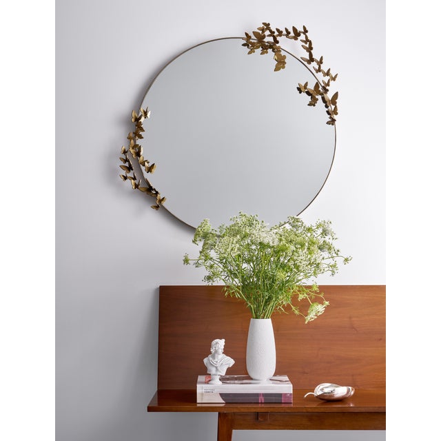Tobacco Butterfly Mirror Lighter Version Wall Mirror For Sale - Image 4 of 5