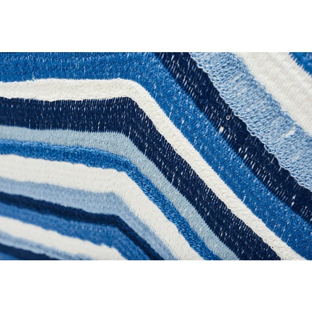 2010s Schumacher Double-Sided Pillow in Shasta Embroidery Textured Print For Sale - Image 5 of 7