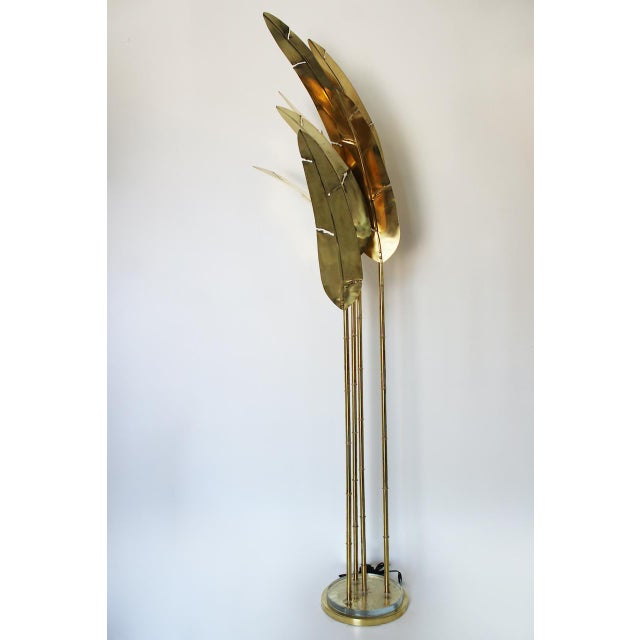 Metal Palma Floor Lamp in Brass, 1970s For Sale - Image 7 of 16