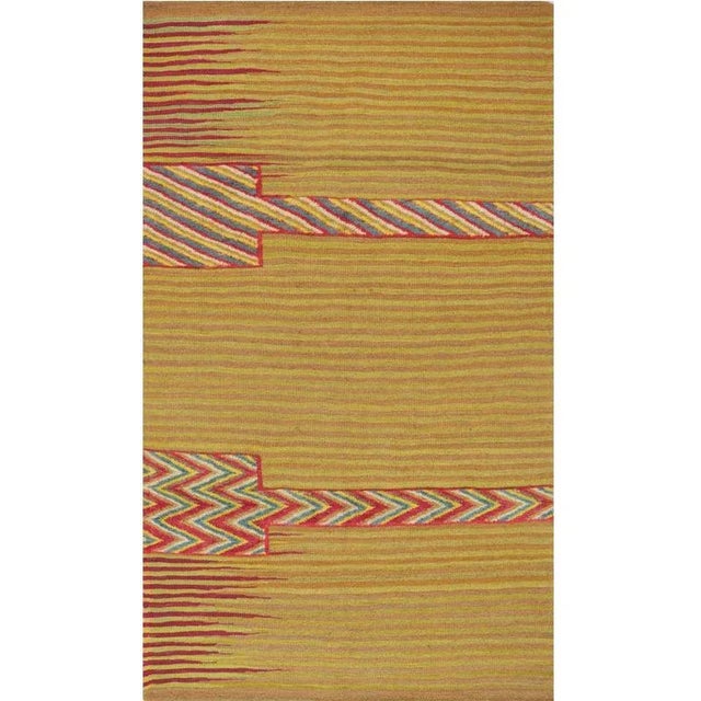 Textile Handwoven Scandinavian Style Persian Kilim Area Rug - 3′5″ × 7′1″ For Sale - Image 7 of 7
