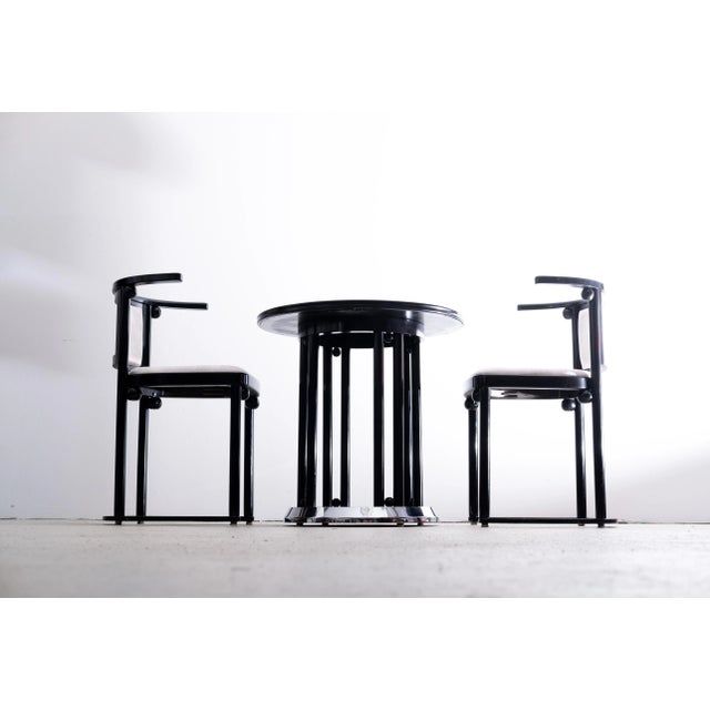 For sale is a fledermaus set in art nouveau style consisting of two chairs and a table, executed by the company wittmann....