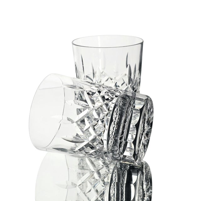 Victorian Late 20th Century Waterford Crystal Lismore Double Old Fashioned Glasses Set of 2 For Sale - Image 3 of 15