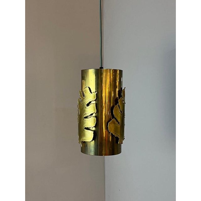 Gold Pendant Light with Brass Leaves by Svend Aage Holm Sørensen For Sale - Image 8 of 11