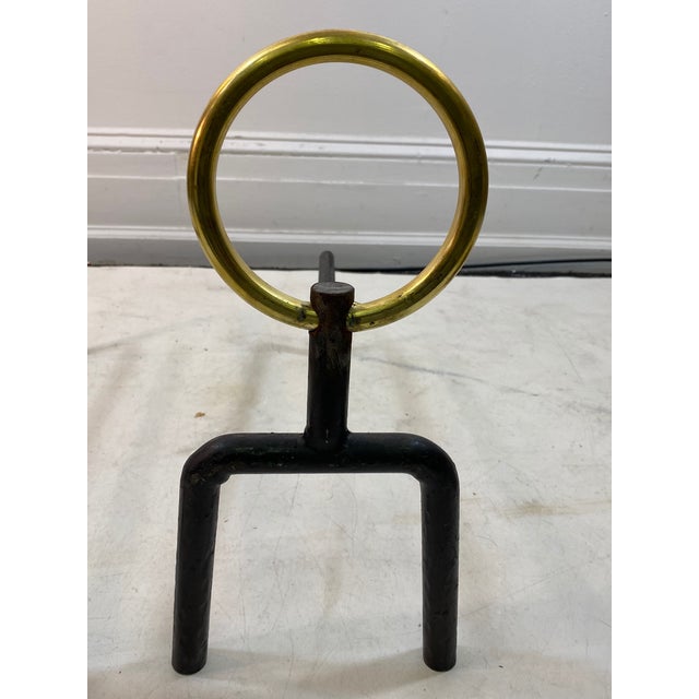 1970s Gio Ponti Style Andirons - a Pair. For Sale - Image 5 of 8