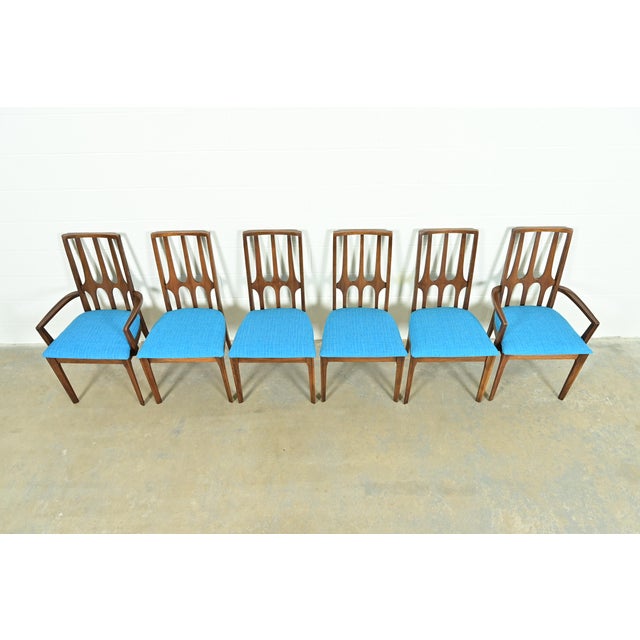 1960s Broyhill Brasilia Mid-Century Modern Sculpted Walnut Dining Chairs, Set of Six For Sale - Image 5 of 12