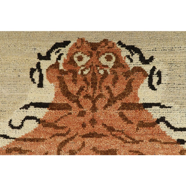 Contemporary Rug & Kilim's Classic Rug in Brown & Black With Tiger Pictorial Design For Sale - Image 3 of 7