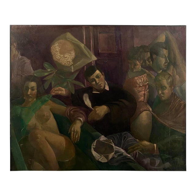 Mid-Century Painting Signed J Beravas For Sale