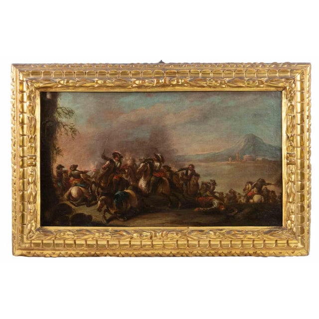 Unknown, Battle Scene, 18th Century, Oil on Canvas, Framed For Sale - Image 4 of 4