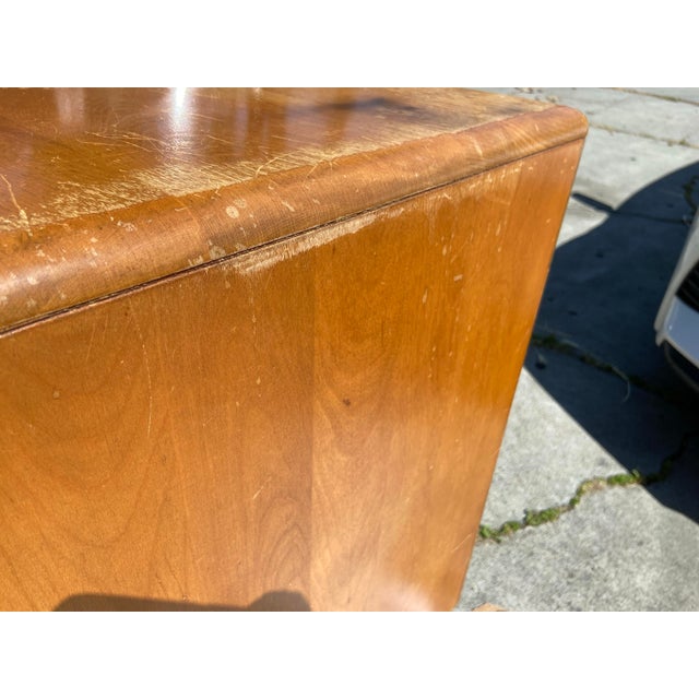 1960s Heywood Wakefield Vintage Mid Century Modern Partner Desk - Needs Restoration For Sale In Sacramento - Image 6 of 12