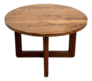 Vintage Round Table in Elm, 1950s