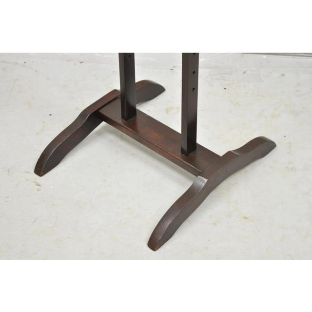 Wood Antique American Primitive Mahogany Handmade Wool Winder Spool Thread Stand For Sale - Image 7 of 10