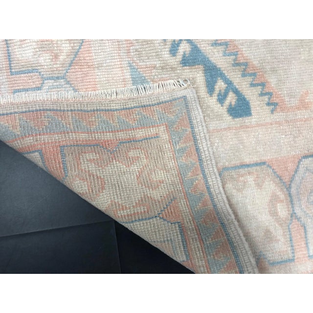 1960s Vintage Ethnic Turkish Handmade Wool Faded Rug For Sale - Image 10 of 11