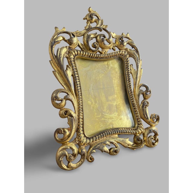 Metal Gilt Bronze Photo Frame, 1800s For Sale - Image 7 of 12