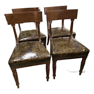 1950s Set of 4 Neoclassical Klismos Wood Chairs For Sale