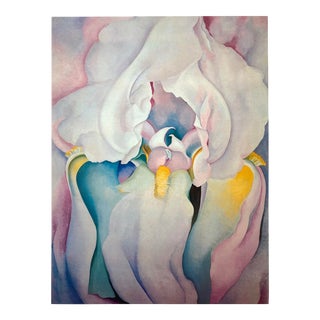 Georgia O'Keeffe Vintage 1980's Modernist Lithograph Print Poster " Light Iris " 1924 For Sale