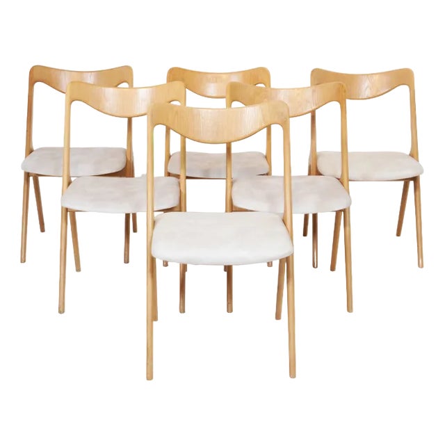 Vintage Chairs in Oak by Albin Johansson & Sons, Set of 6 For Sale