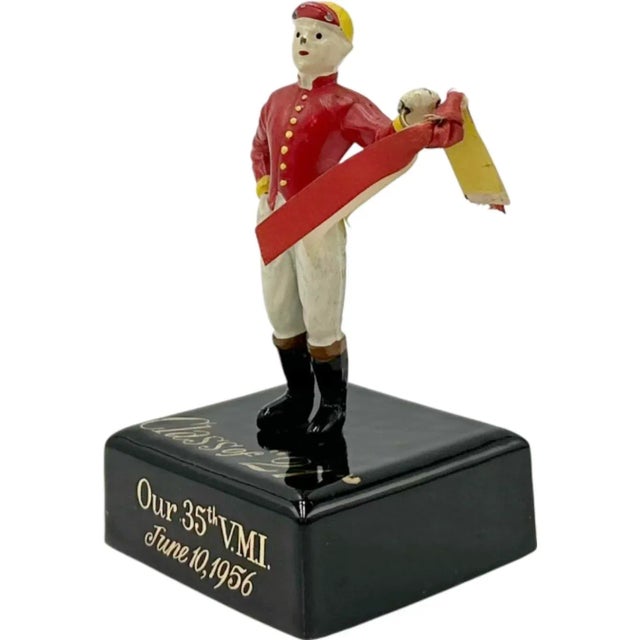 Vintage the 21 Club Nyc Vmi Alumni Equestrian Jockey Paperweight For Sale - Image 4 of 12