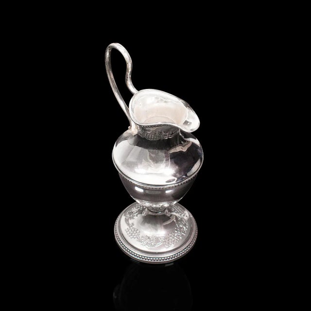 1910s Antique Edwardian English Silver Plate Pouring Jug For Sale - Image 6 of 11