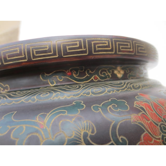 Chinese Enameled Wooden Vase Stand Circa 50s For Sale - Image 15 of 15