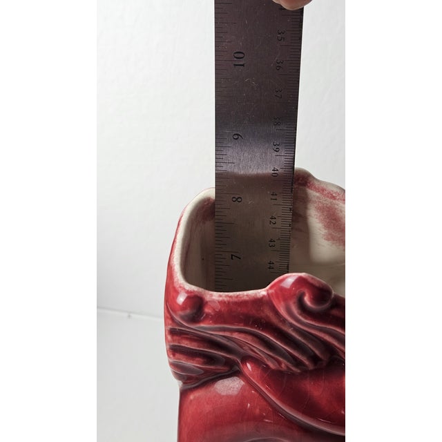 Vintage Royal Haeger Burgundy Ceramic Horse Head Bookend Planters — Pair For Sale - Image 17 of 18