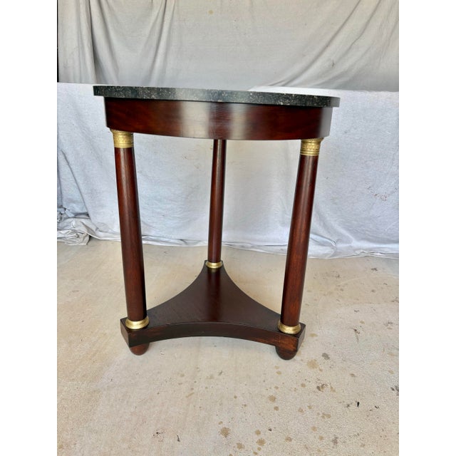 Traditional Early 20th Century French Walnut Empire Style Side Table For Sale - Image 3 of 12