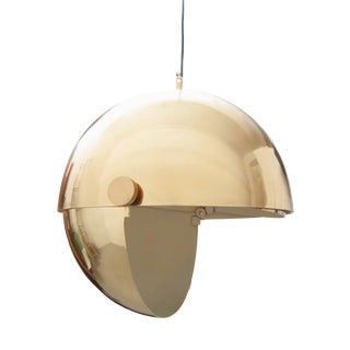 Golden Brass Lamp from Vereinigte Werkstätten München, 1960s For Sale