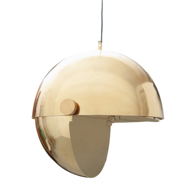 Golden Brass Lamp from Vereinigte Werkstätten München, 1960s For Sale