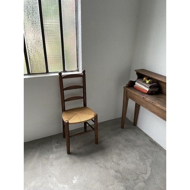 Rustic Oak Straw Chair, 1950s For Sale - Image 6 of 18