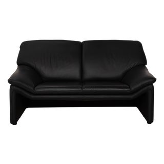 Atlanta 2-Seater Sofa in Black Leather from Lauuser For Sale