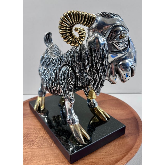 Frank Meisler “Ephraim the Goat” Limited Edition Signed Kinetic Sculpture on Marble For Sale - Image 9 of 18
