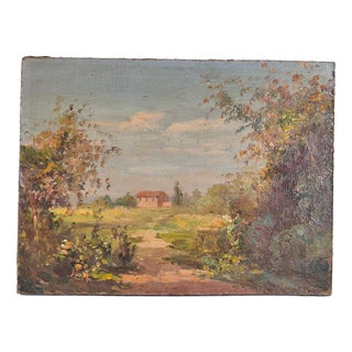 Renzo Del Greco, Landscape Compositition, 2000s, Oil Painting on Panel For Sale