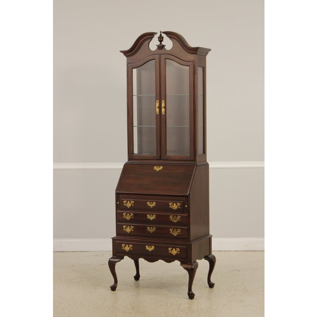 Traditional Ethan Allen Cherry Georgian Court 2 Piece Secretary Desk For Sale - Image 3 of 18