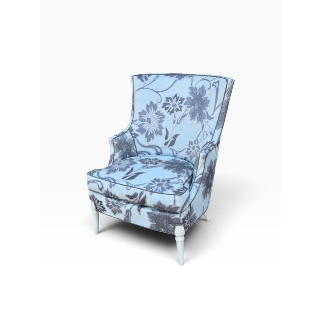 2000 - 2009 Hickory Chair Company Upholstered Slipper Chair For Sale - Image 5 of 7