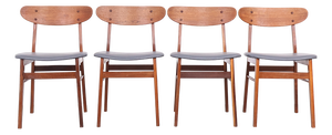 Teak Chairs with Grey Faux Leather from Farstrup Møbler, 1960s, Set of 4